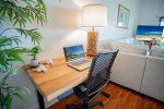 Working from your vacation is a joy with a large desk, ocean views and high-speed wireless internet